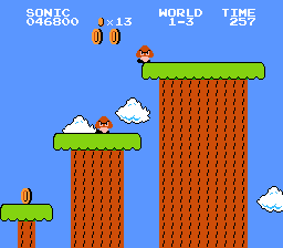 Sonic in SMB1 v2.5 background