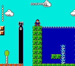 Megaman in the Mushroom Kingdom background