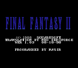 Final Fantasy II (Japan) [En by Demiforce v1.03] [Hack by Lenophis+King Lettuce v1.0] [Title Fix by Parasyte v1.0] (Demonic Pandemonium) background