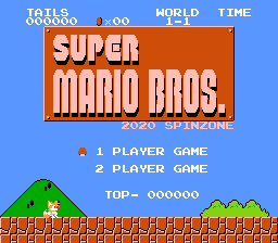 Tails in Super Mario Bros. background